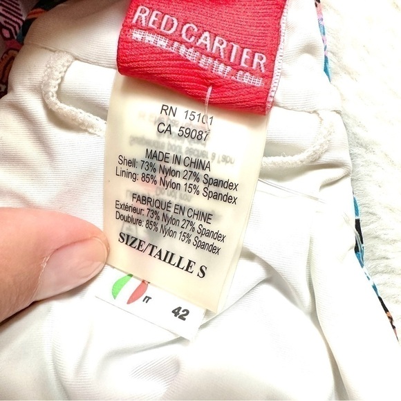 Red Carter High Neck Laurel Cannon Blossom Bikini Top Size S - Picture 9 of 10